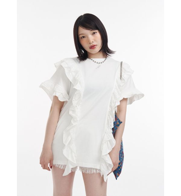 jouetie「フリルドッキングルーズTシャツ」|Tシャツ・カットソー|