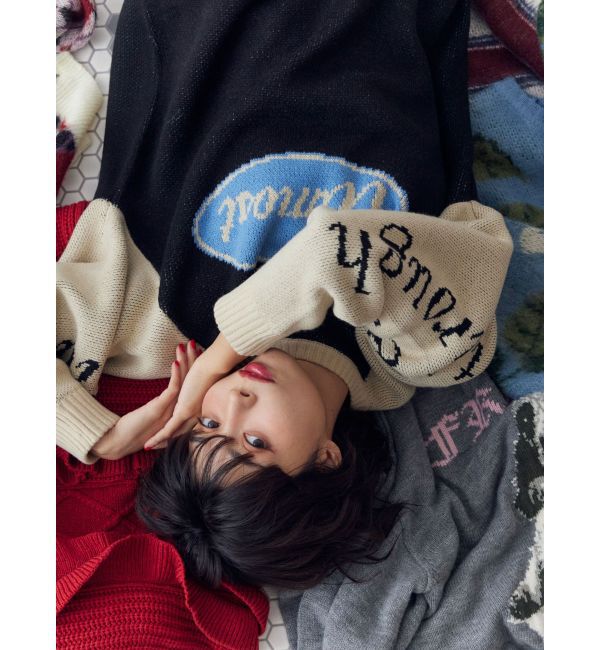 jouetie「ラグランロゴルーズニット」|ニット・セーター|