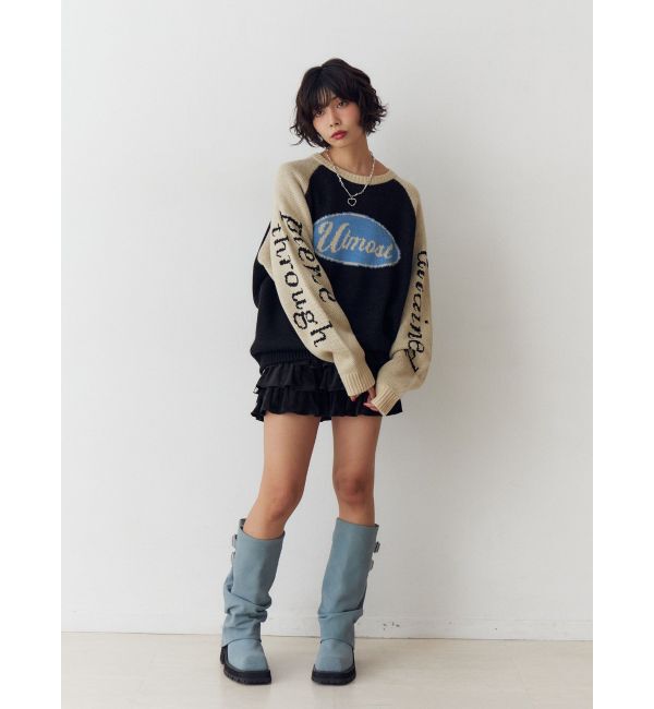 jouetie「ラグランロゴルーズニット」|ニット・セーター|