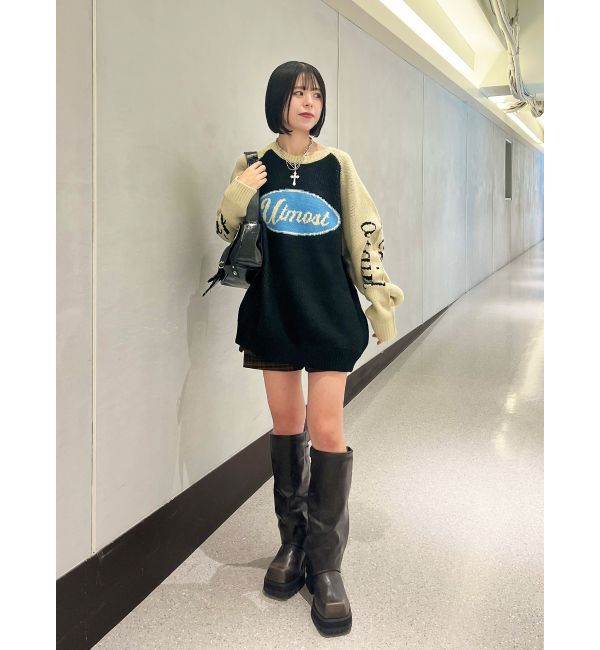 jouetie「ラグランロゴルーズニット」|ニット・セーター|