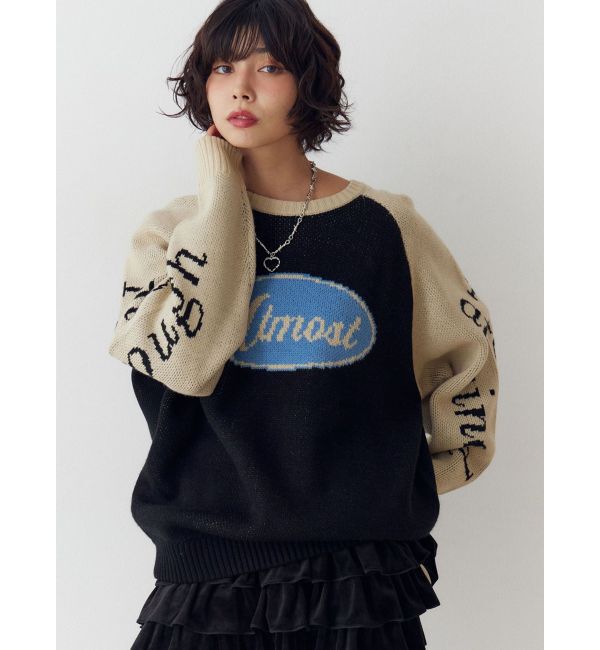jouetie「ラグランロゴルーズニット」|ニット・セーター|