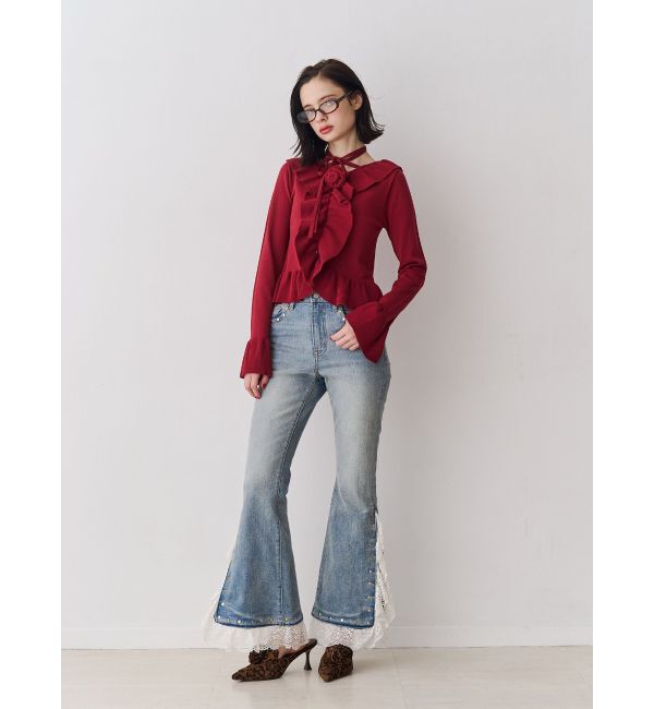 jouetie「ラッフルフリルコサージュニット」|ニット・セーター|