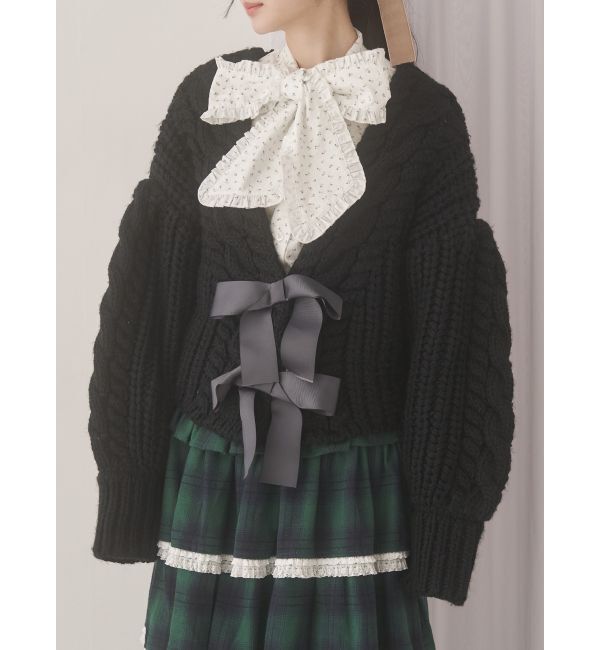 merry jenny「ribbon ribbon カーデイガン」|カーディガン|ブラック
