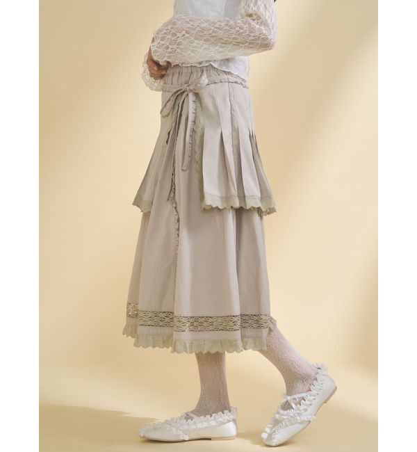 merry jenny「pleats apron layered skirt」|スカート|