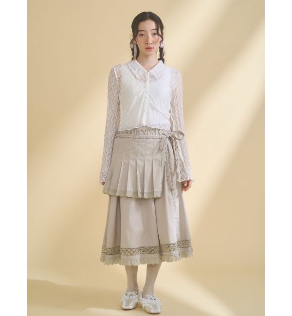merry jenny「pleats apron layered skirt」|スカート|