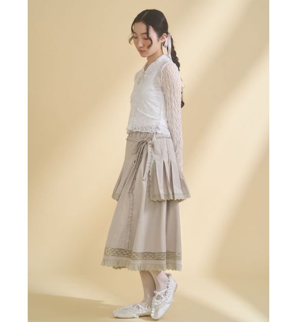 merry jenny「pleats apron layered skirt」|スカート|