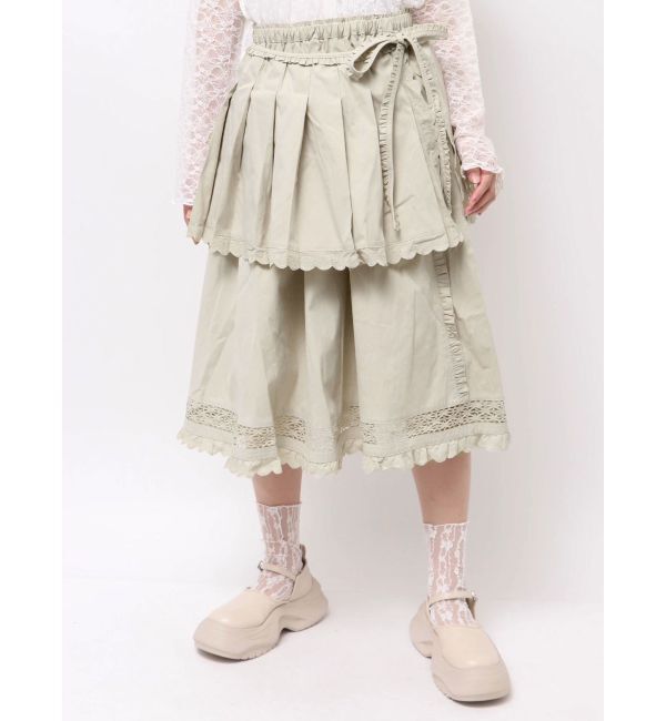 merry jenny「pleats apron layered skirt」|スカート|