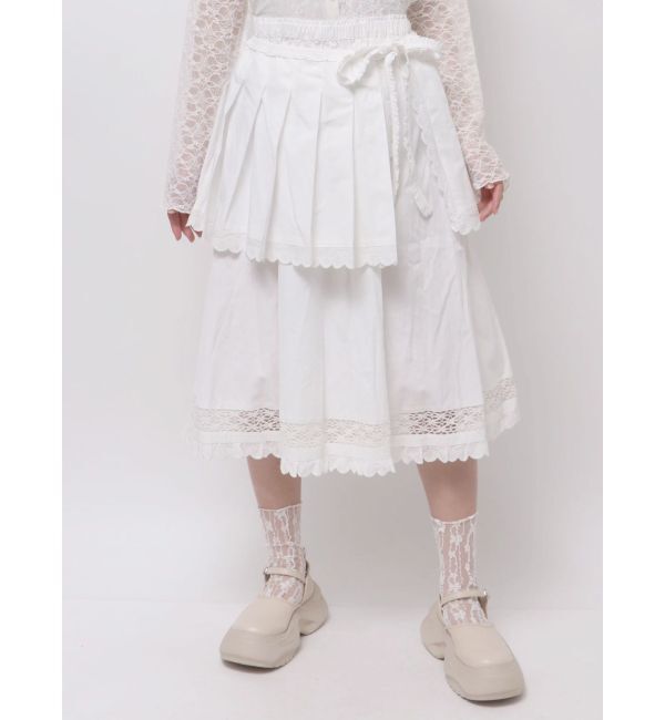 merry jenny「pleats apron layered skirt」|スカート|
