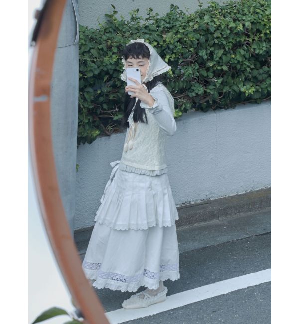 merry jenny「pleats apron layered skirt」|スカート|