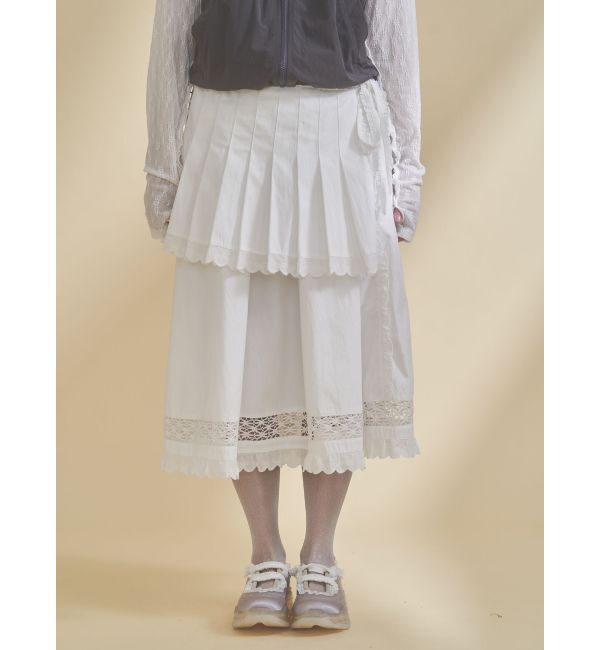 merry jenny「pleats apron layered skirt」|スカート|