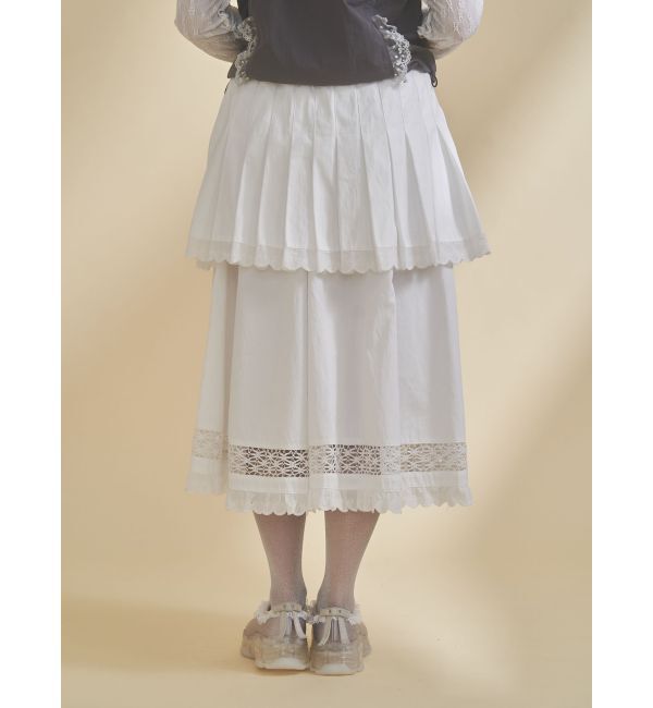 merry jenny「pleats apron layered skirt」|スカート|