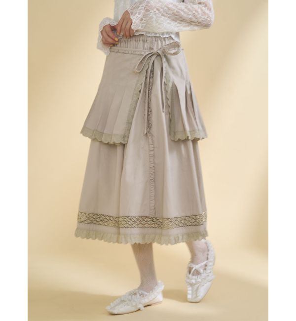 merry jenny「pleats apron layered skirt」|スカート|
