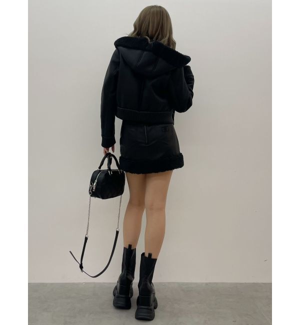 GYDA「フェイクレザーボアスカートライクショートパンツ【SETUP着用可】」|スカート|