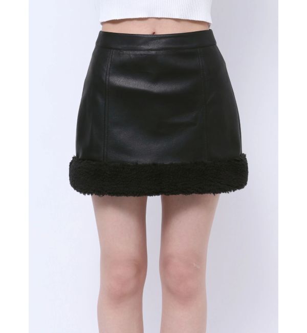 GYDA「フェイクレザーボアスカートライクショートパンツ【SETUP着用可】」|スカート|
