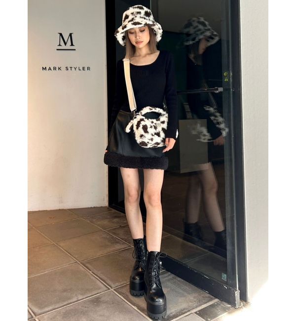 GYDA「フェイクレザーボアスカートライクショートパンツ【SETUP着用可】」|スカート|