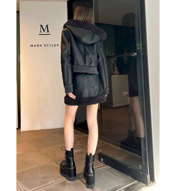 GYDA「フェイクレザーボアスカートライクショートパンツ【SETUP着用可】」|スカート|