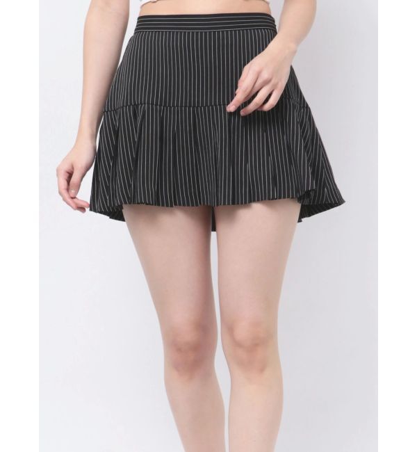 GYDA「プリーツスカートライクショートパンツ」|スカート|ブラック