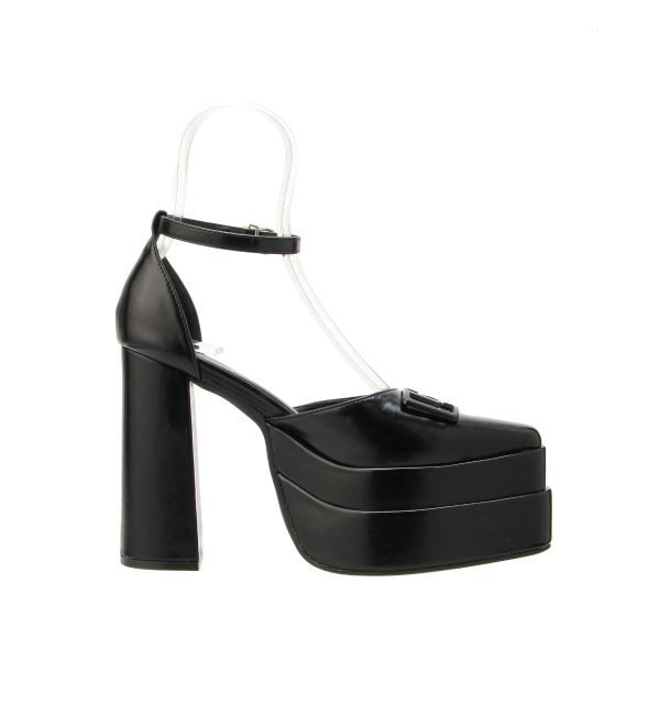 GYDA「GGアンクルストラップチャンキーヒールパンプス」|パンプス|