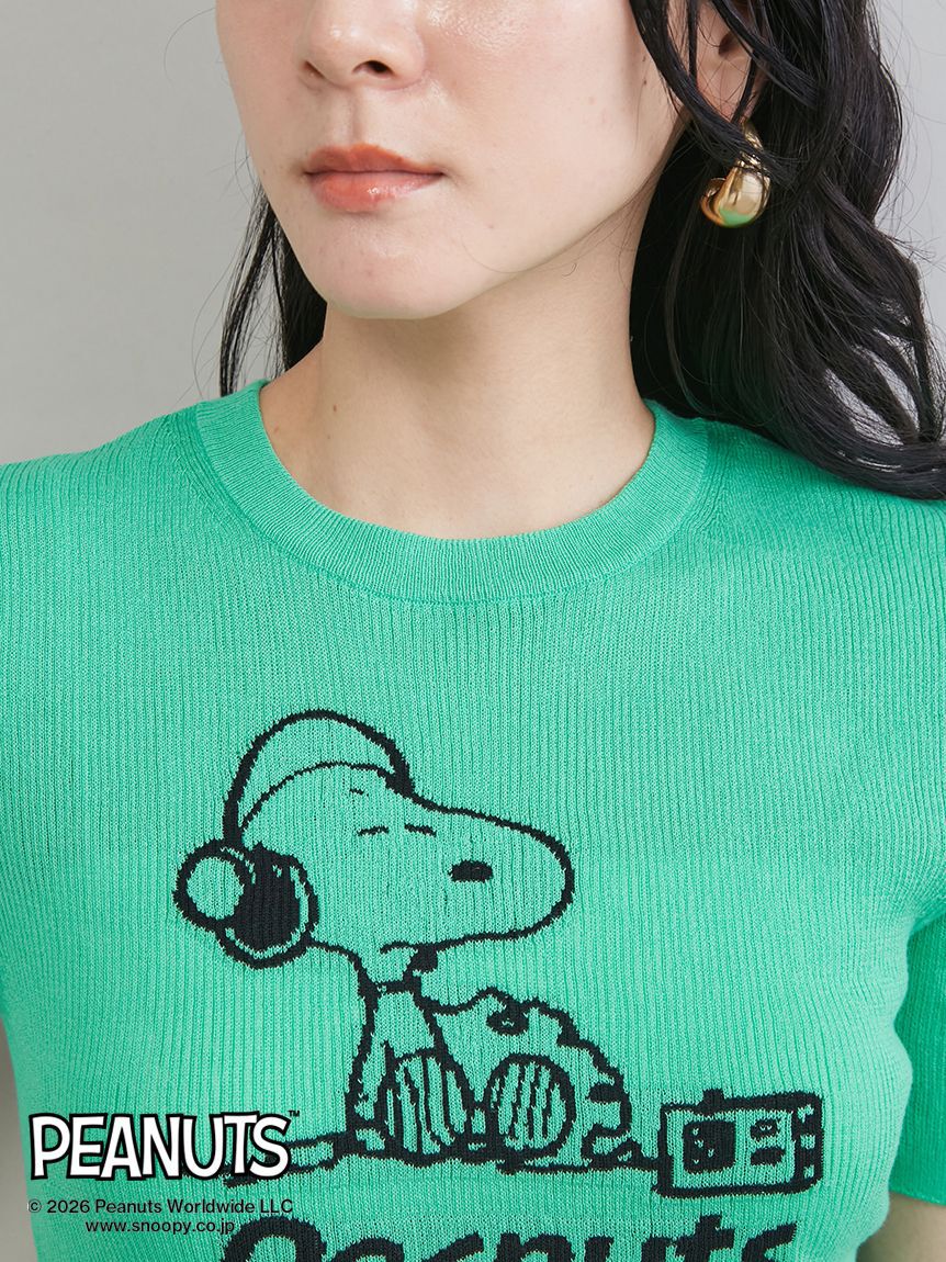 Mila Owen「【PEANUTS RECORDS】スヌーピージャガードリブニット」|ニット・セーター|