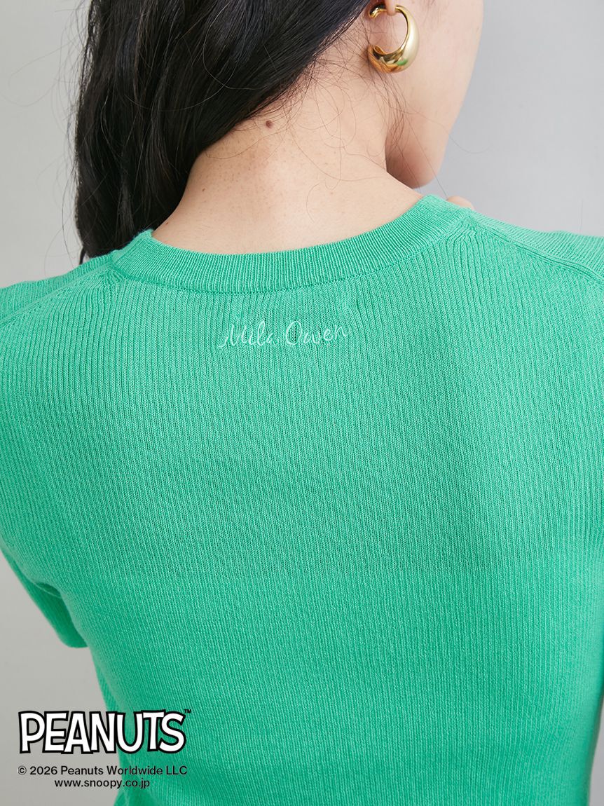 Mila Owen「【PEANUTS RECORDS】スヌーピージャガードリブニット」|ニット・セーター|