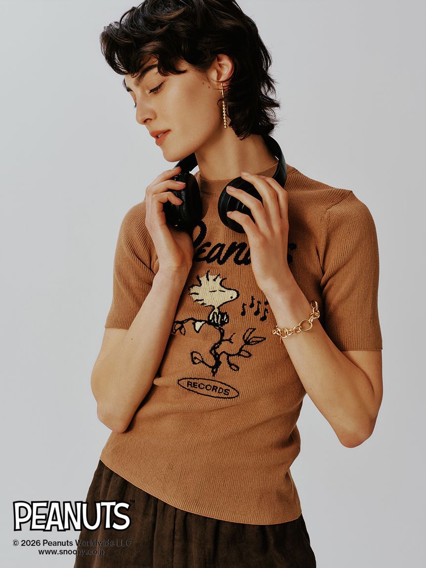 Mila Owen「【PEANUTS RECORDS】ウッドストックジャガードリブニット」|ニット・セーター|BEG