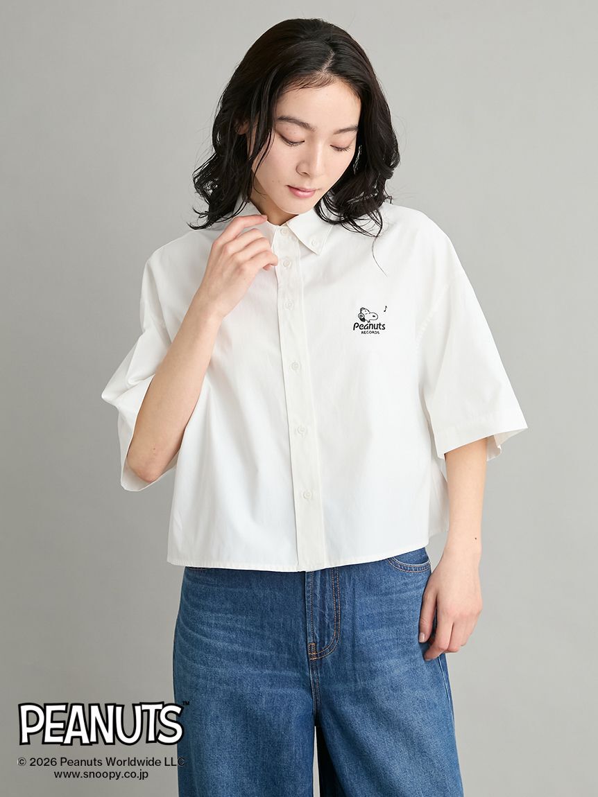 Mila Owen「【PEANUTS RECORDS】ボタンダウン短丈シャツ」|シャツ・ブラウス|