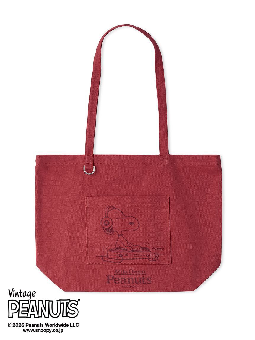 Mila Owen「【PEANUTS RECORDS】キャンバストートバッグ」|トートバッグ|RED