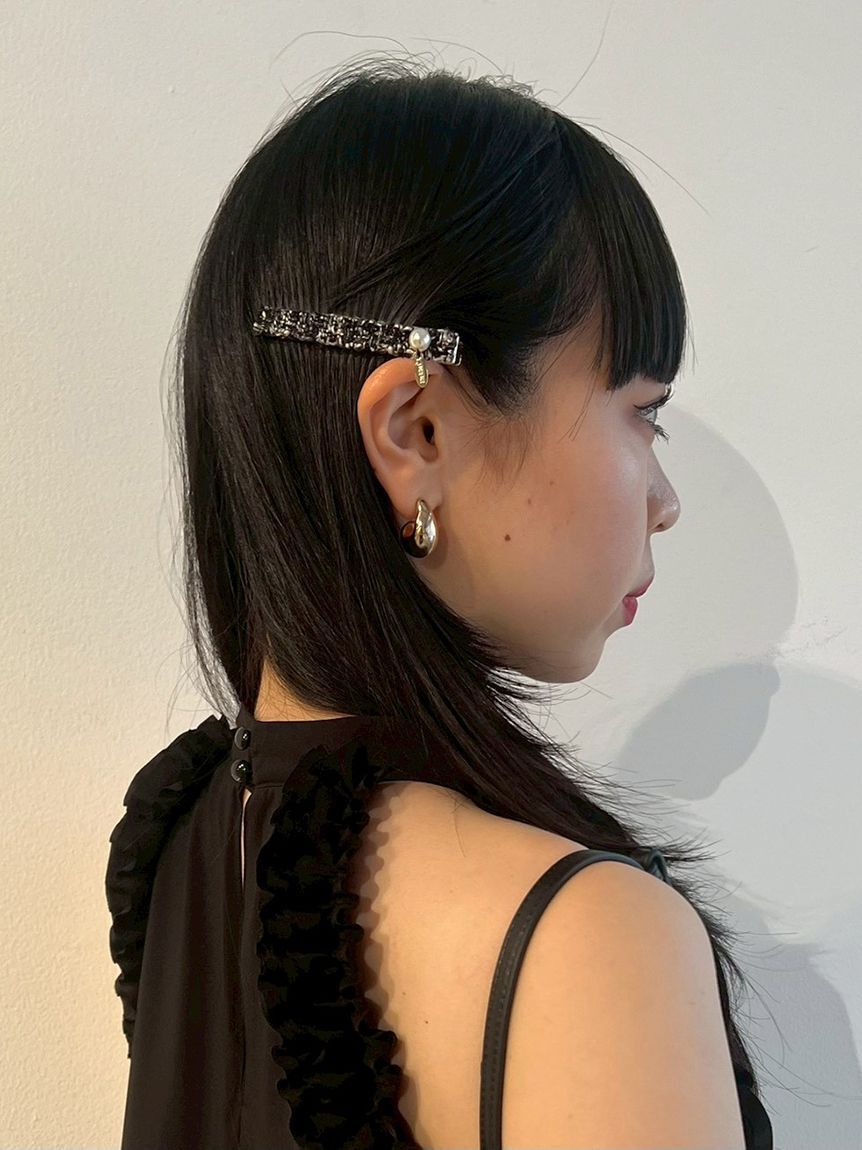 FURFUR「ツイード&times;ベロアヘアクリップセット」|ヘアバンド|