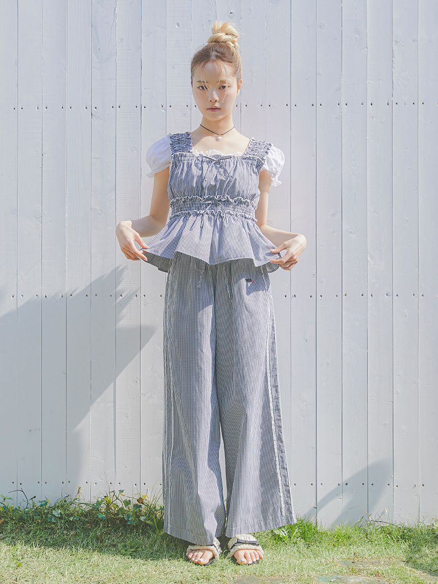 FURFUR「【WEB・一部店舗限定カラー】ギンガムチェックシャーリングブラウス」|シャツ・ブラウス|