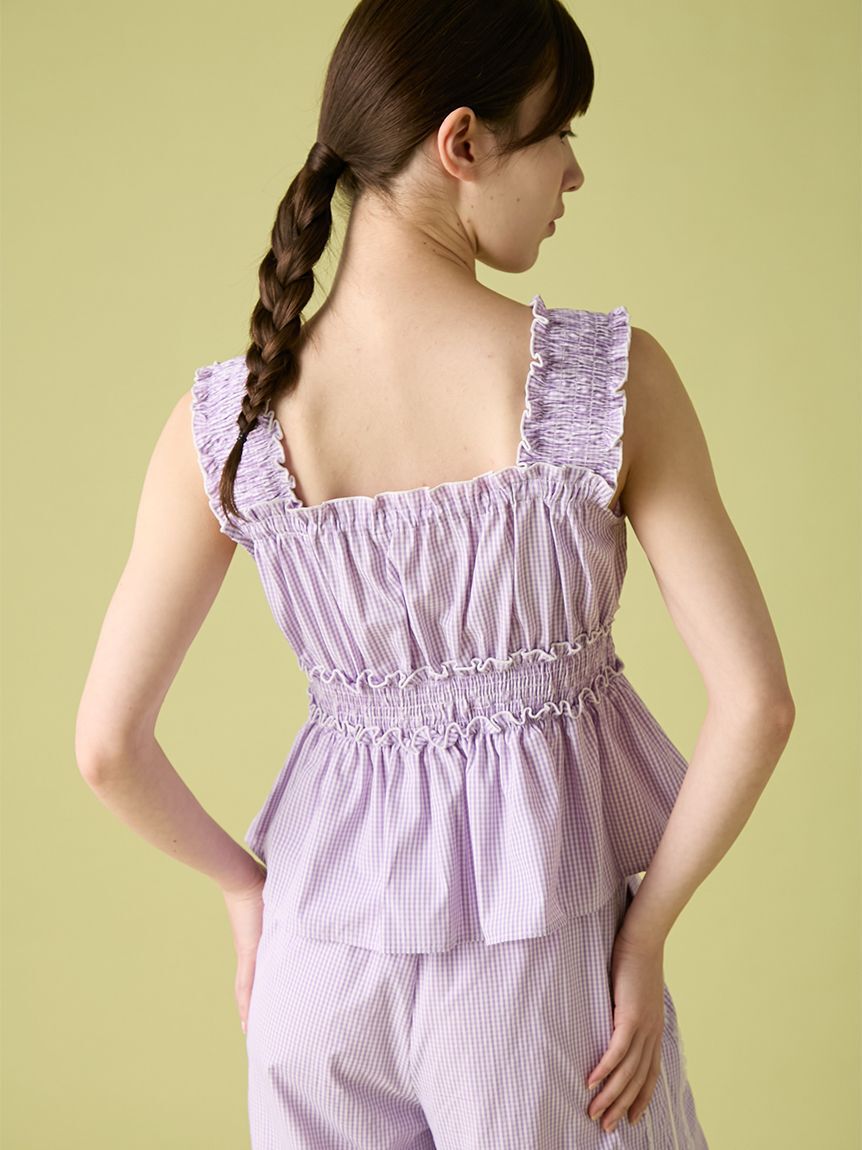 FURFUR「【WEB・一部店舗限定カラー】ギンガムチェックシャーリングブラウス」|シャツ・ブラウス|