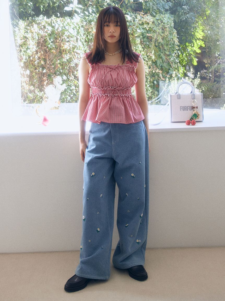 FURFUR「【WEB・一部店舗限定カラー】ギンガムチェックシャーリングブラウス」|シャツ・ブラウス|