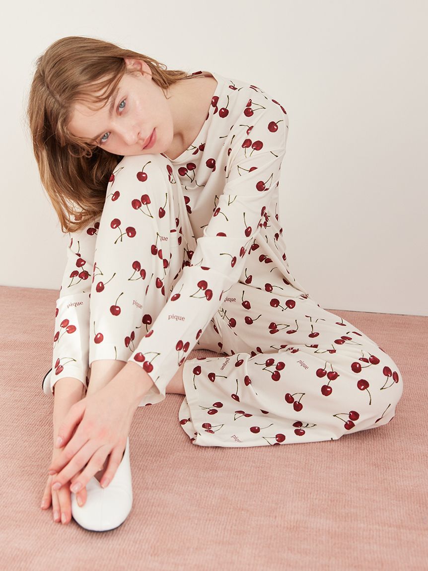 gelato pique「チェリー柄ロングパンツ」|ルームウェア|