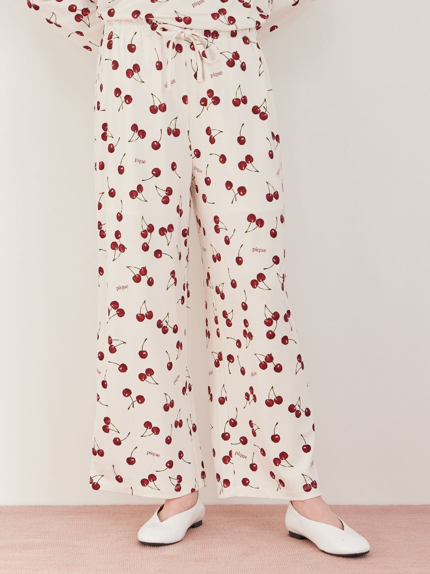 gelato pique「チェリー柄ロングパンツ」|ルームウェア|
