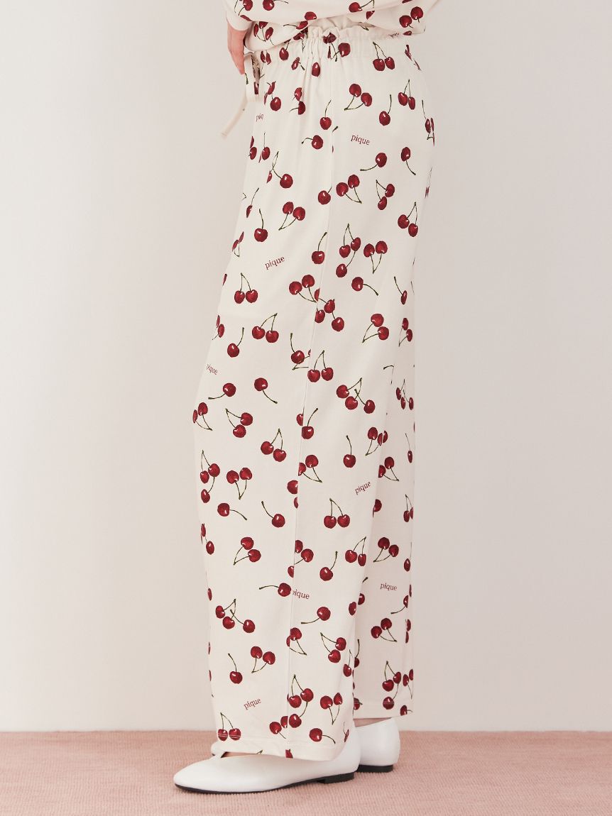 gelato pique「チェリー柄ロングパンツ」|ルームウェア|
