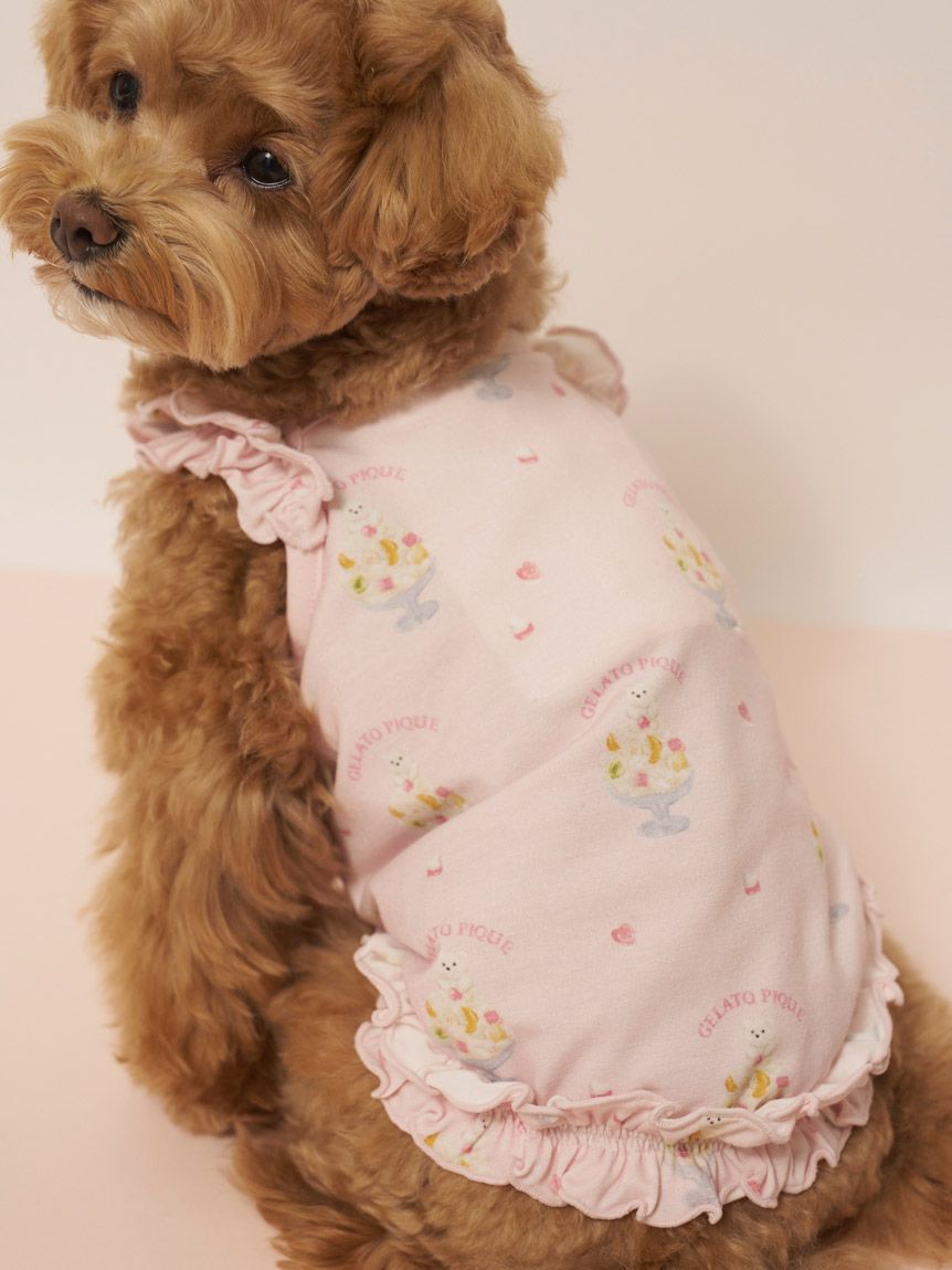  GELATO PIQUE CAT&DOG「【CAT&DOG】【接触冷感】シロクマひんやりスイーツ柄 Coolingフリルプルオーバー」|その他|PNK