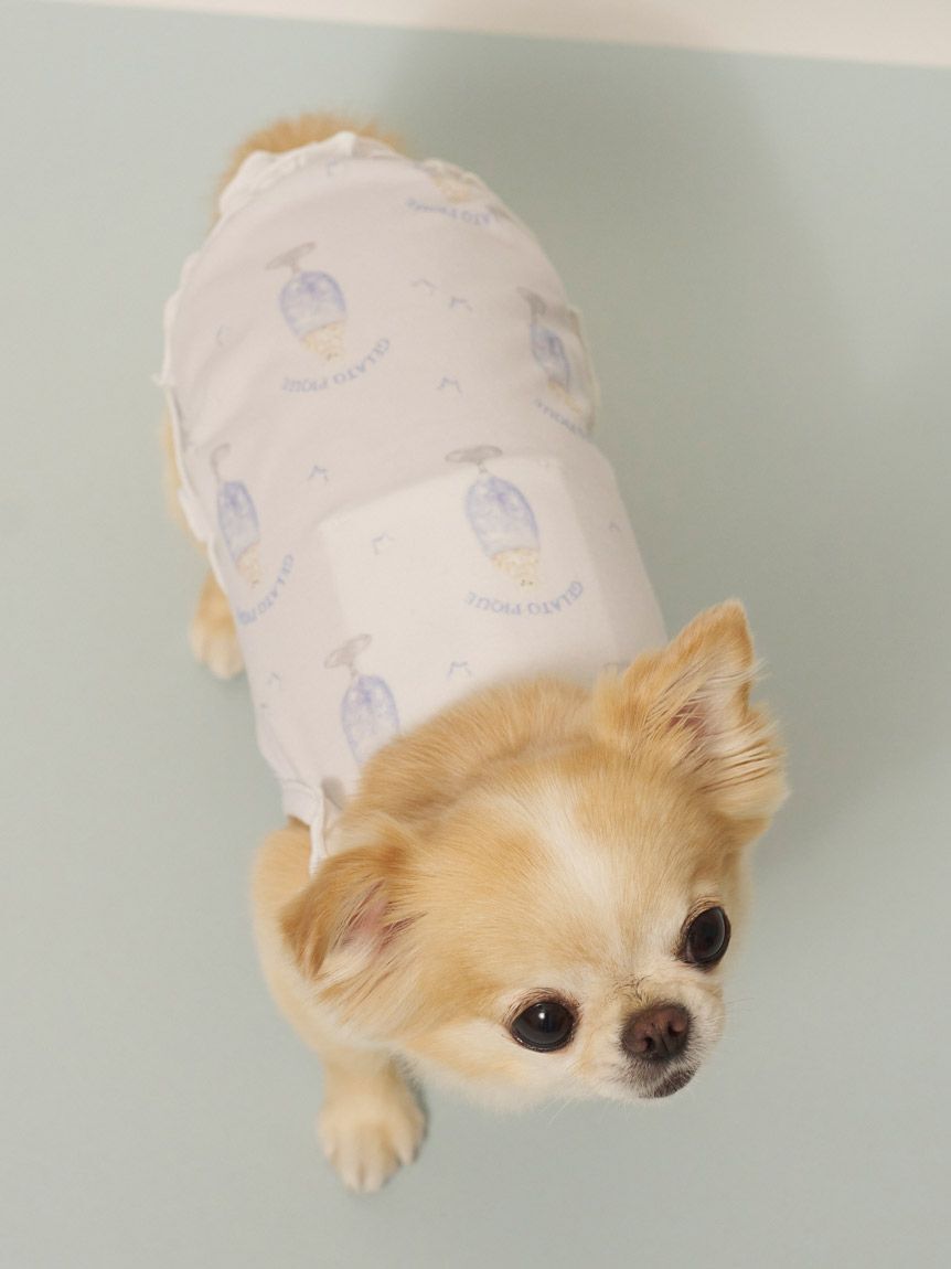  GELATO PIQUE CAT&DOG「【CAT&DOG】【接触冷感】シロクマひんやりスイーツ柄 Coolingフリルプルオーバー」|その他|