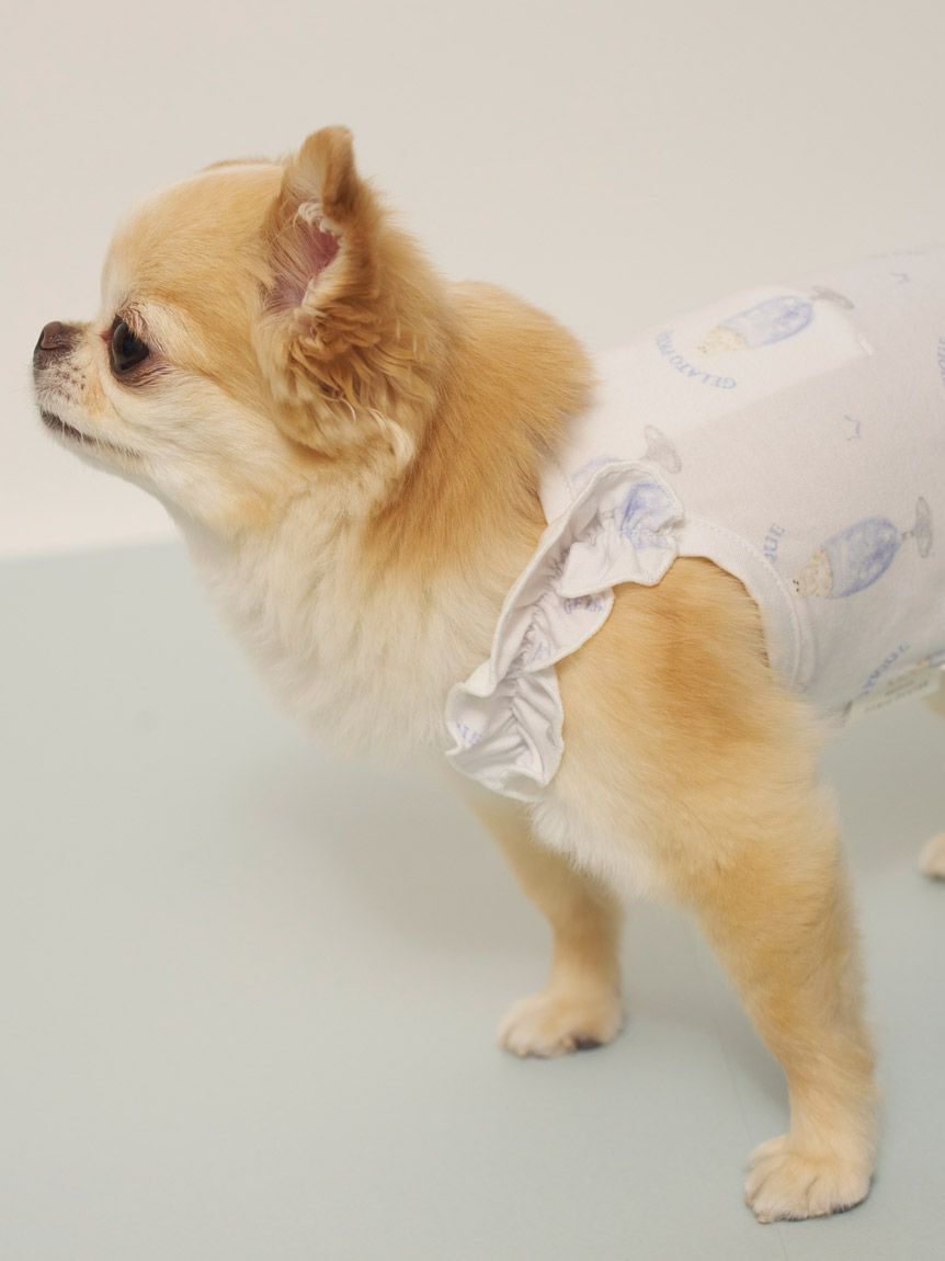  GELATO PIQUE CAT&DOG「【CAT&DOG】【接触冷感】シロクマひんやりスイーツ柄 Coolingフリルプルオーバー」|その他|