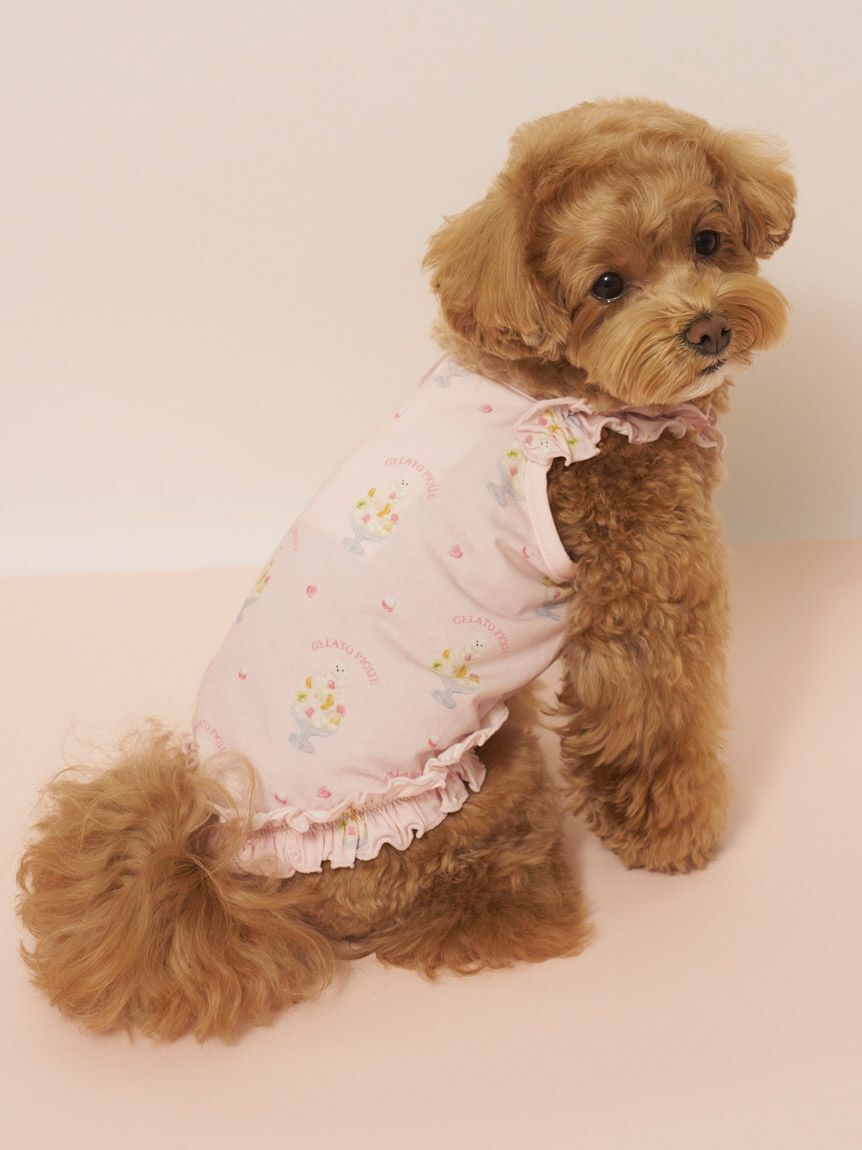  GELATO PIQUE CAT&DOG「【CAT&DOG】【接触冷感】シロクマひんやりスイーツ柄 Coolingフリルプルオーバー」|その他|