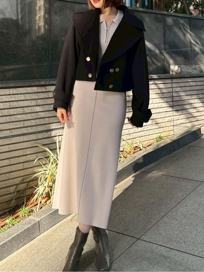 SNIDEL「ビッグカラーショートコート」|ピーコート|