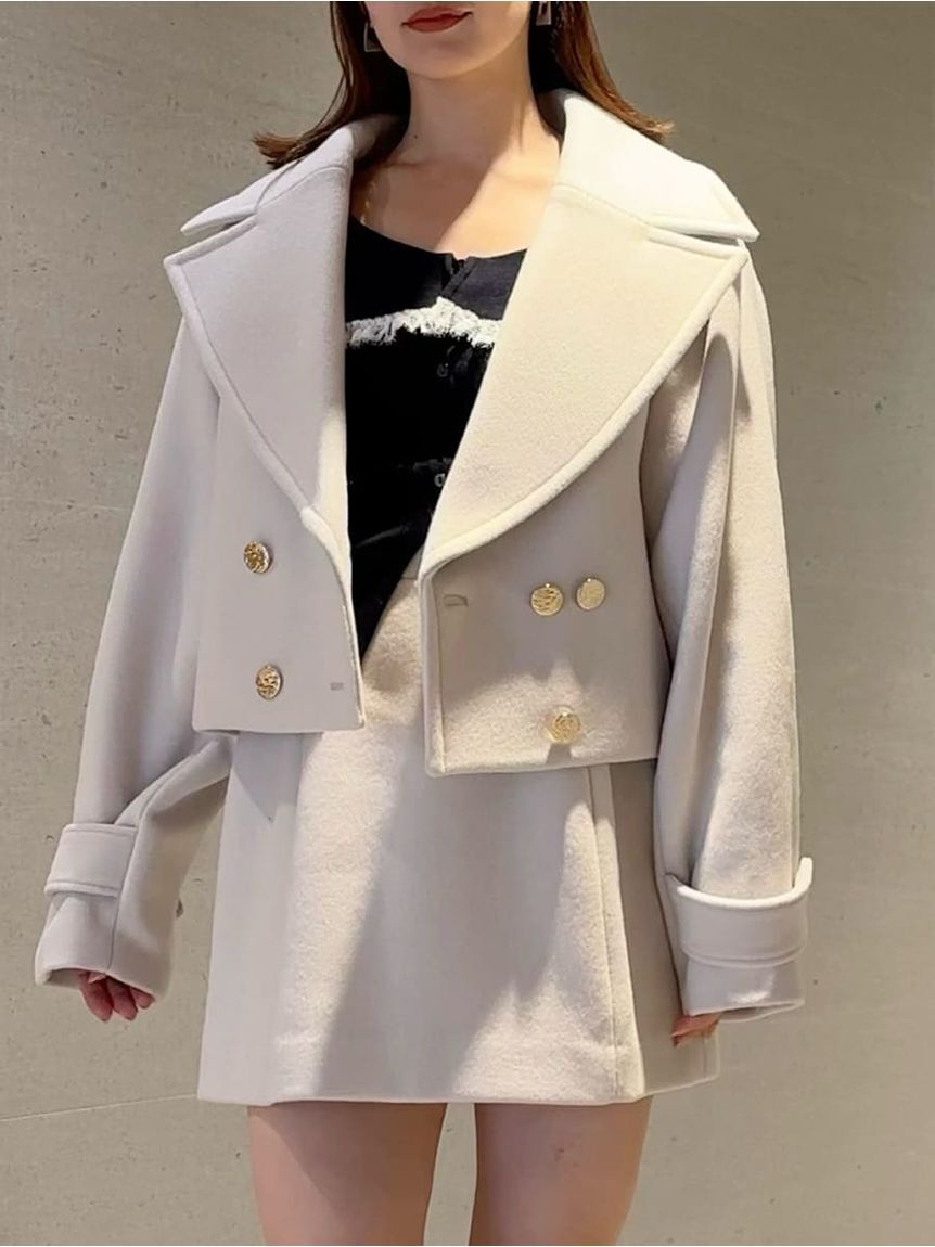 SNIDEL「ビッグカラーショートコート」|ピーコート|LBEG