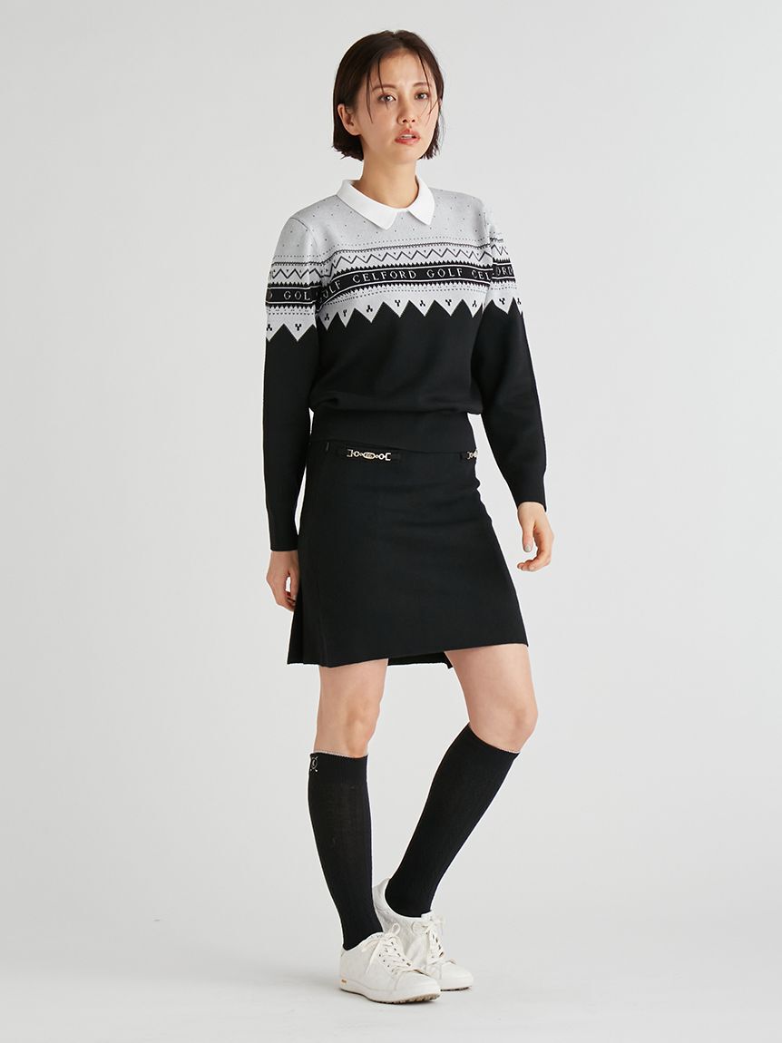 CELFORD「【CELFORD GOLF】　ビット付きニットプリーツスカート」|スカート|