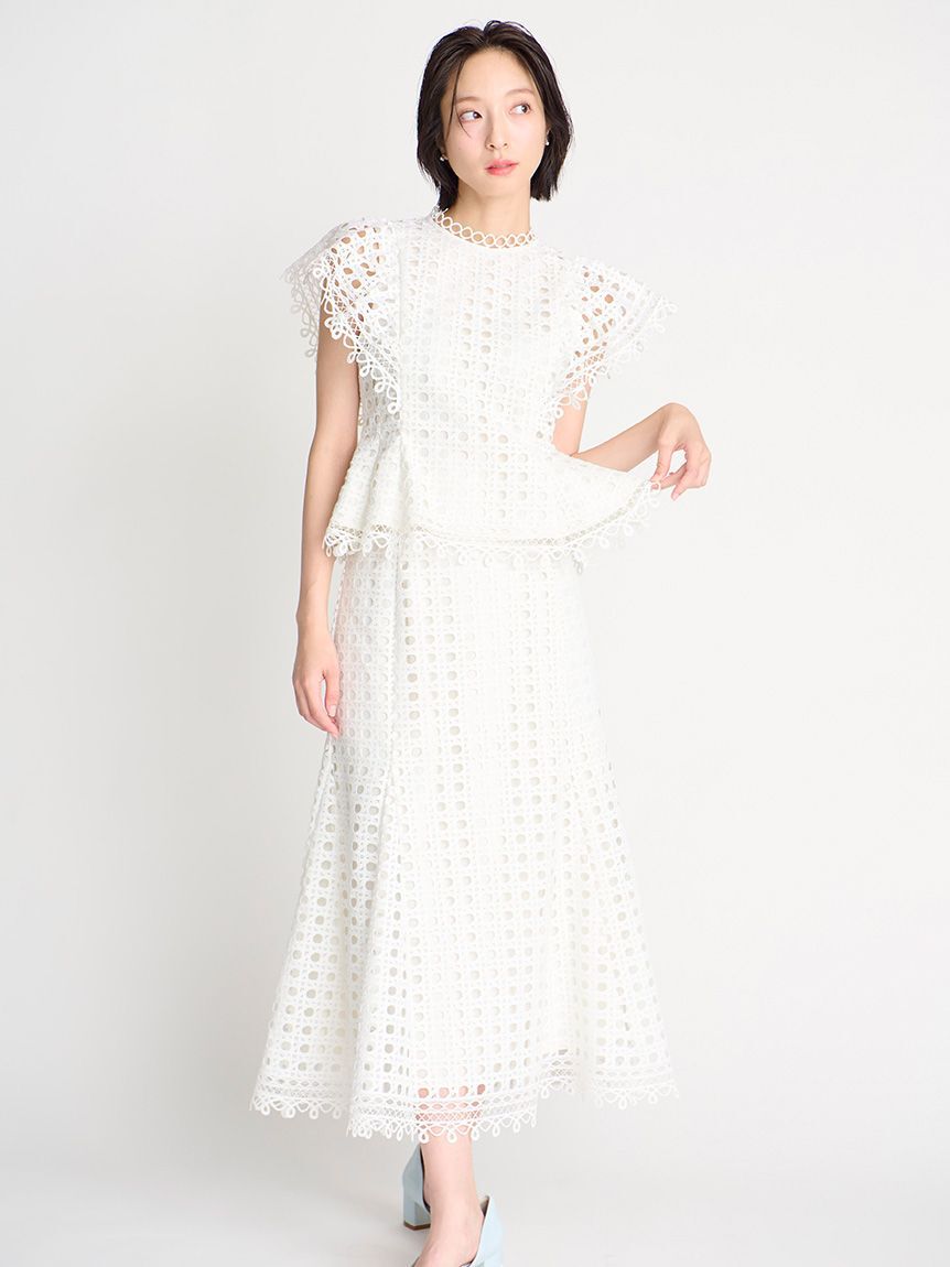 CELFORD「【セットアップ対応】ジオメトリックパターンレーススカート」|スカート|OWHT