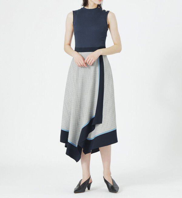  「ツイードブロッキングワンピース」|ワンピース|