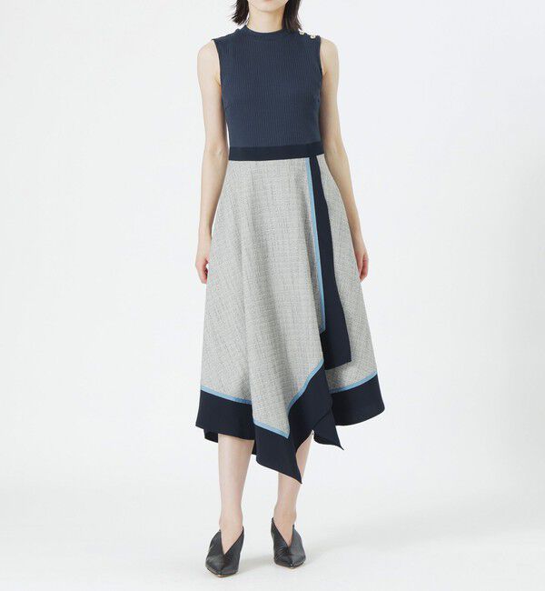  「ツイードブロッキングワンピース」|ワンピース|