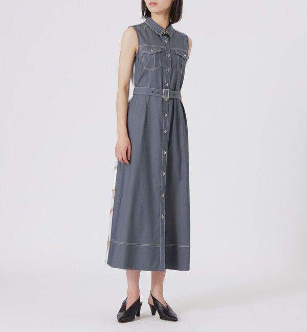  「バックスカーフノースリーブワンピース」|ワンピース|