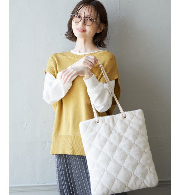 ikka「エコファーキルトマチなしトートバッグ」|その他|