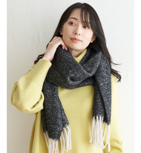 ikka「バルキーMIXマフラー」|マフラー|ブラック