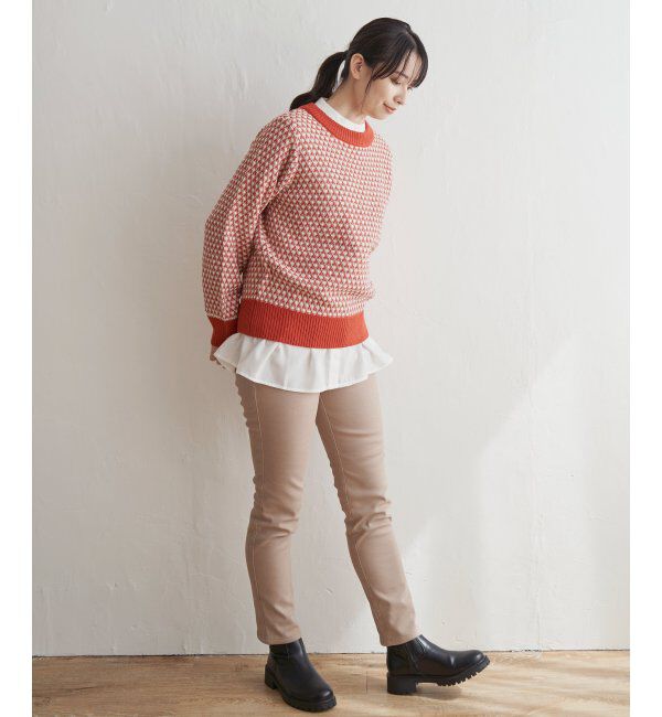 ikka「ツイード柄ニットプルオーバー」|プルオーバー|