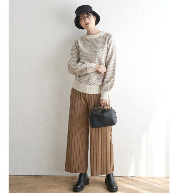 ikka「ツイード柄ニットプルオーバー」|プルオーバー|