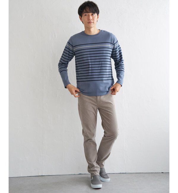 ikka「ダブルジャカードボーダーロンT」|Tシャツ・カットソー|